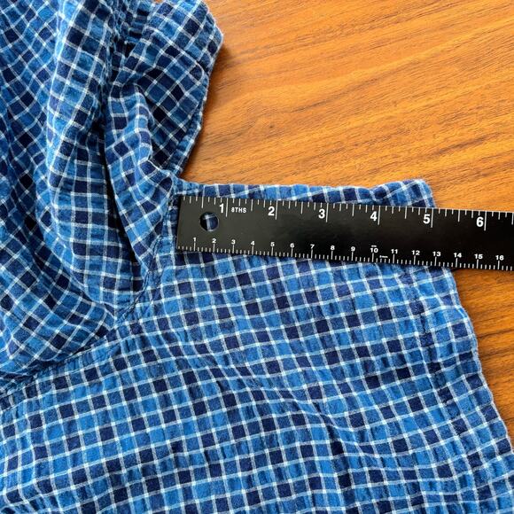 IZOD Navy Blue Checkered Drawstring Sleep Shorts Men's Size Medium 100% Cotton - Picture 6 of 8